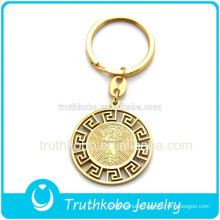 High quality PVD plating gold christian Jesus & patron saint medals keychains with 316L stainless steel material alibaba factory